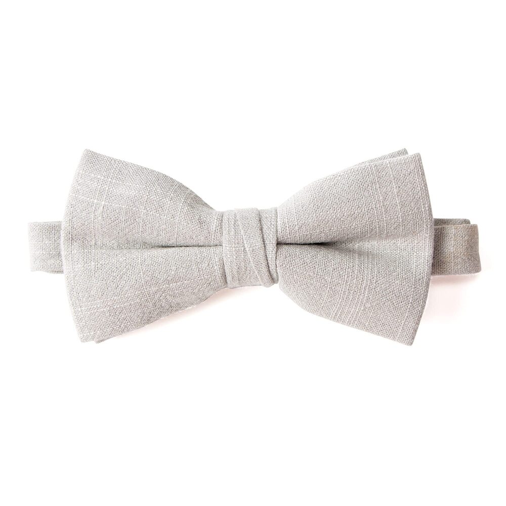 2375 Linen Blend Bow Tie Grey